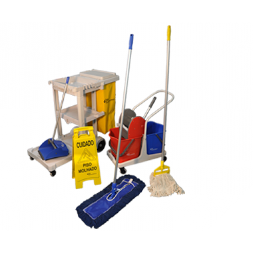 Carrinho de Limpeza Multifuncional Completo - Balde Espremedor 50 Litros