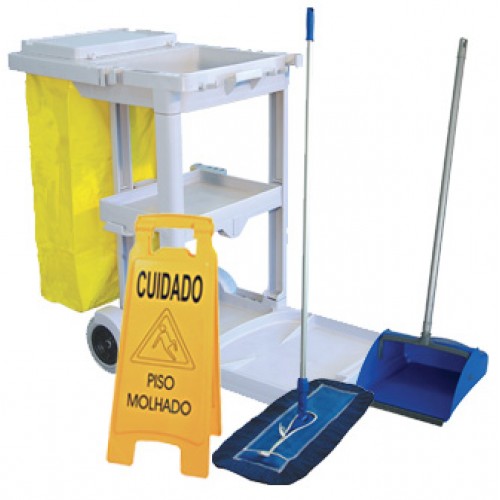 Carrinho de Limpeza Multifuncional - Kit Mop Seco