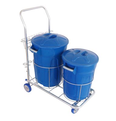 Carrinho Funcional Para Limpeza Com Dois Baldes JSN