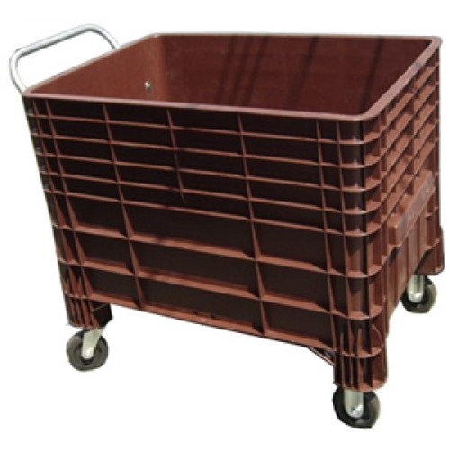 Carrinho para Lavanderia 370Lts Sem Tampa - Marrom ou Preto