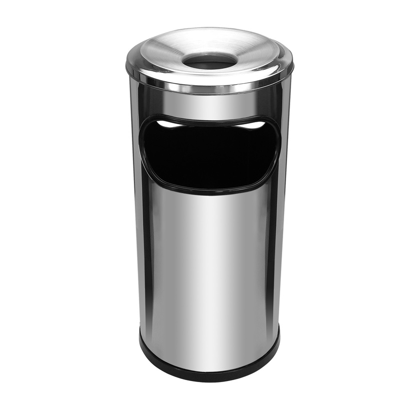 Cinzeiro Lixeira Em Aço Inox Com Aro Em Alumínio 22L JSN
