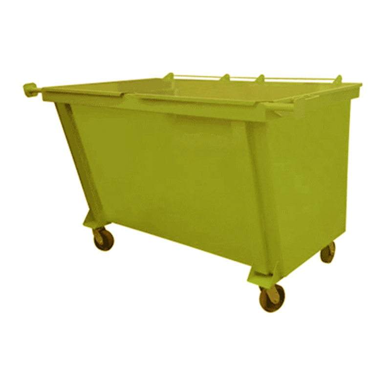 Contentor Metálico para Coleta de Lixo 1600Lt´s Com Tampa