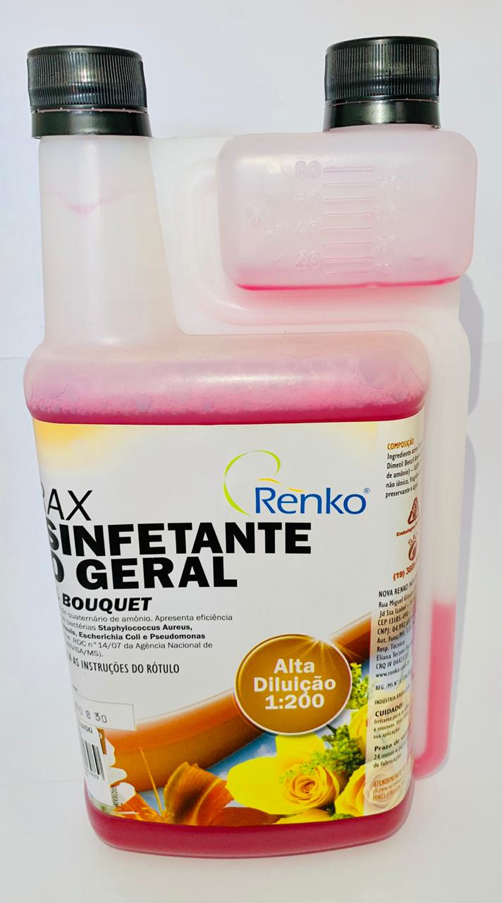 Desinfetante Profissional Concentrado Renko Floral Bouquet 1Lt com Frasco Diluidor
