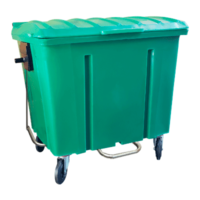 Lar Plasticos - Carrinho Container de Lixo capacidade de 1000Lt´s - Com Pedal