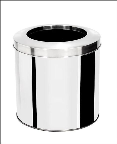 Lixeira com tampa aro 20 x 25 Aço-Inox 7 Litros