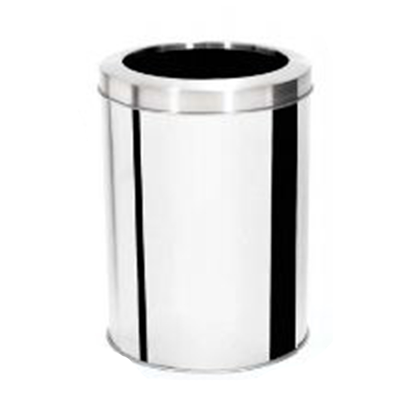 Lixeira com tampa aro 24 x 30 Aço-Inox 15 Litros