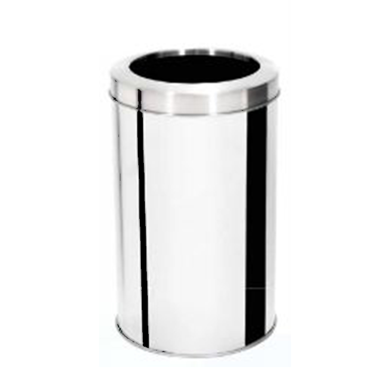 Lixeira com tampa aro 24 x 40 Aço-Inox 20 Litros