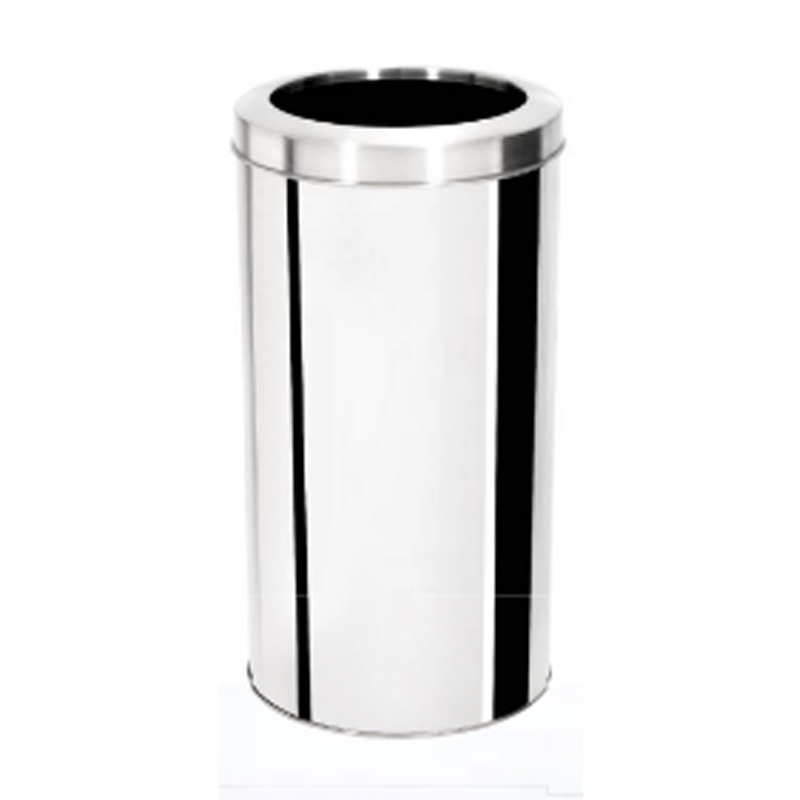Lixeira com tampa aro 24 x 50 Aço-Inox 25 Litros