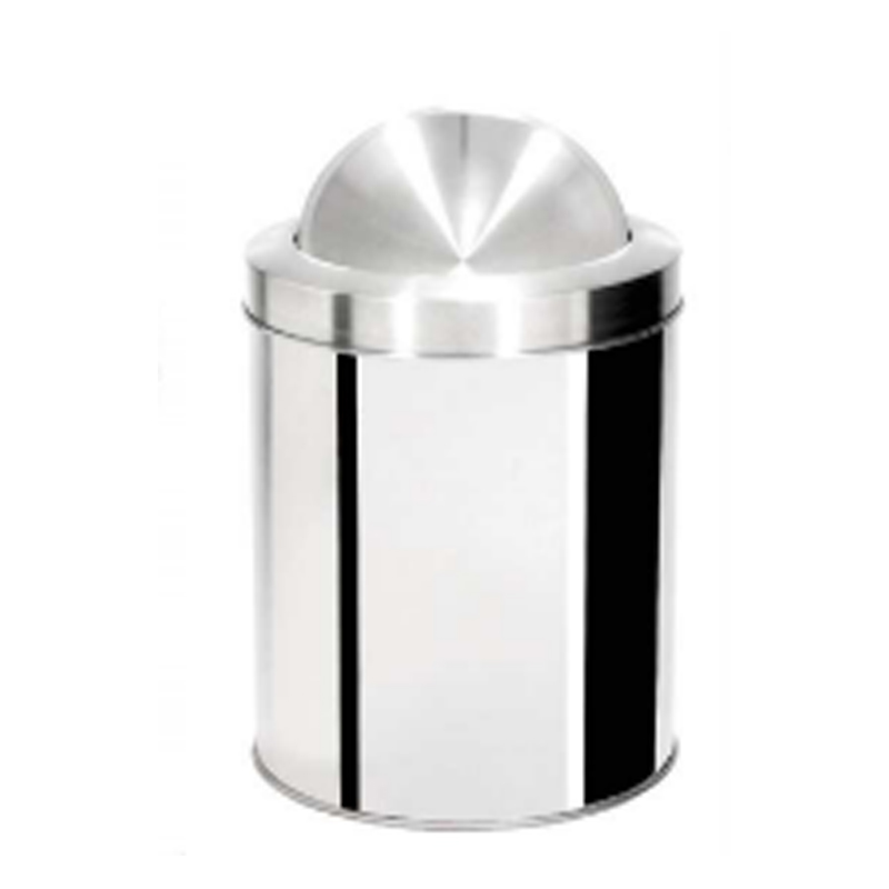 Lixeira com tampa basculante 24 x 30 Aço-Inox 15 Litros