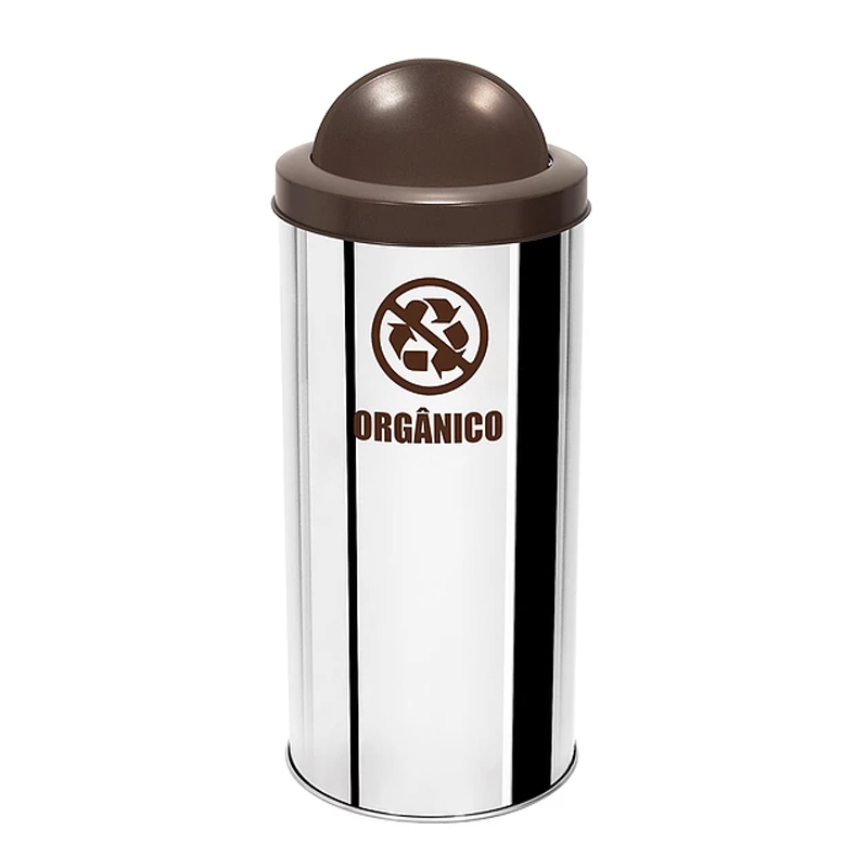 Lixeira com tampa basculante colorido 24 x 40 Aço-Inox 20 Litros