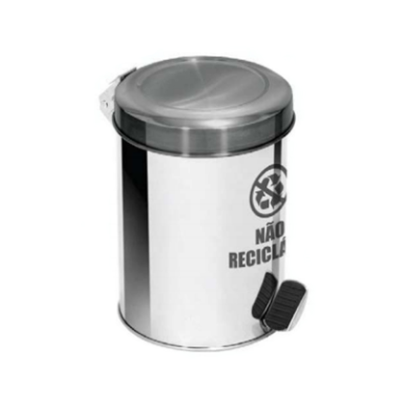 Lixeira com tampa colorida pedal 20 x 25 Aço-Inox 07 Litros