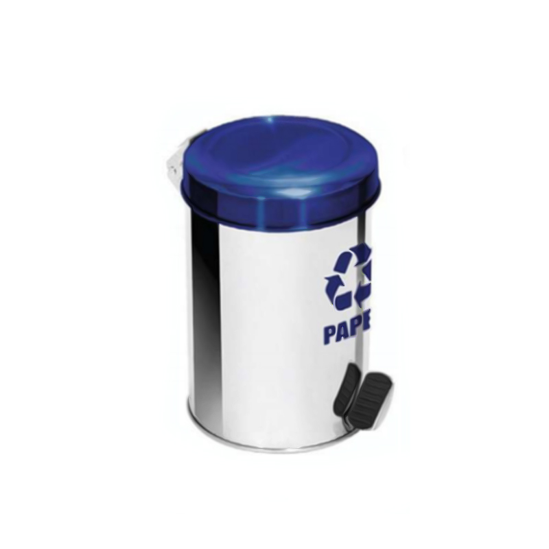 Lixeira com tampa colorida pedal 24 x 25 Aço-Inox 13 Litros