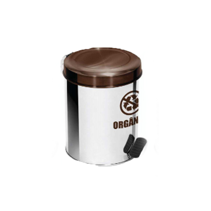 Lixeira com tampa colorida pedal 24 x 30 Aço-Inox 15 Litros EcoBin