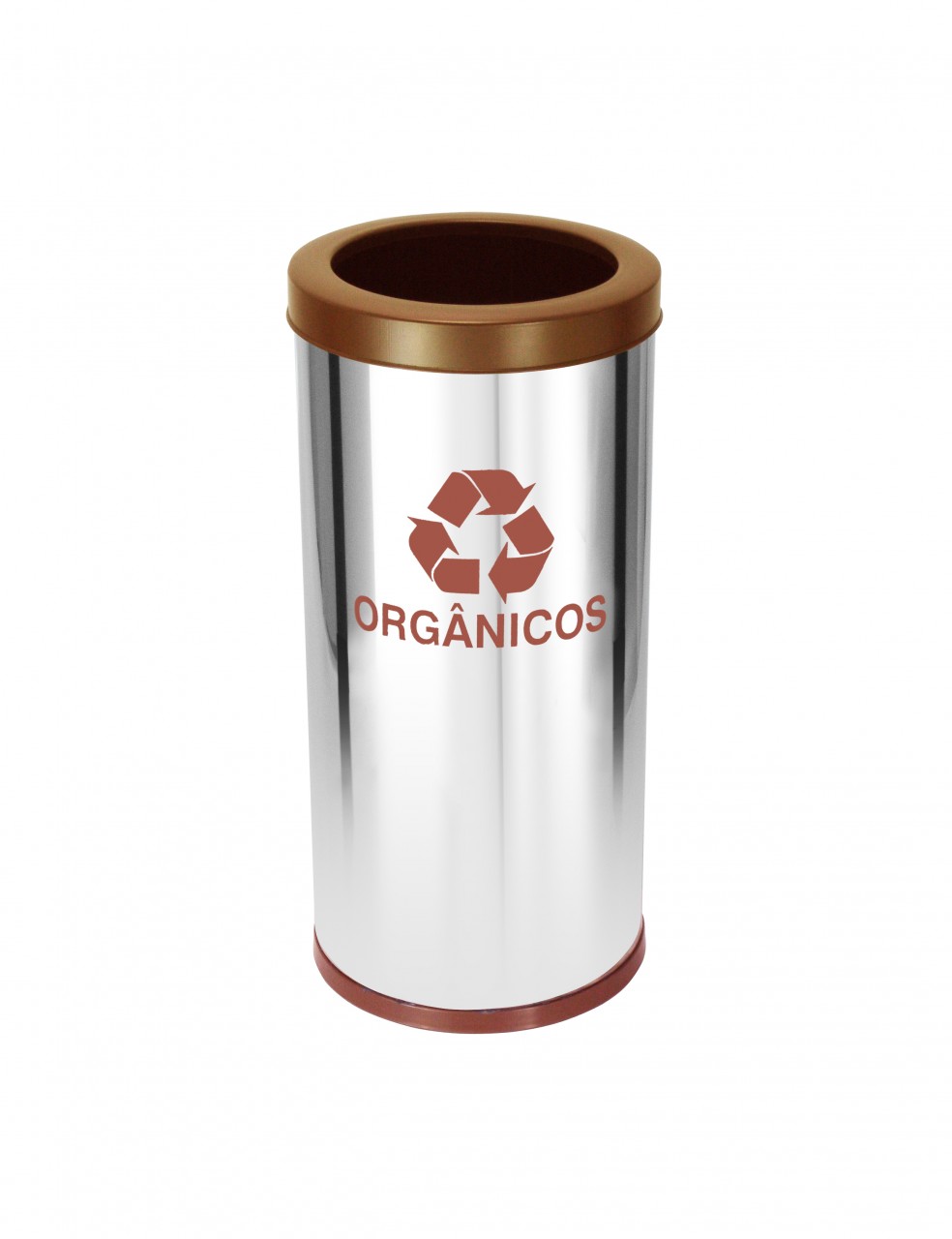 Lixeira em Inox 22L com Aro Pintado 24x50cm