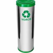 Lixeira em Inox 30L com Tampa Meia Esfera Pintada 24x70cm