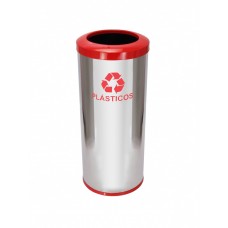 Lixeira em Inox 50L com Aro Pintado 30x70cm