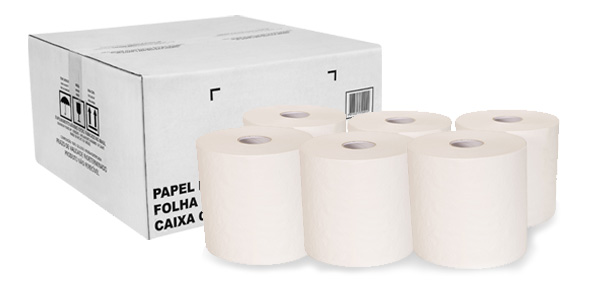 Papel Toalha em Bobina Auto Corte 6x200Mt´s 100% Celulose