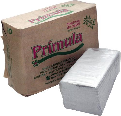 Papel Toalha Interfolha Branco 2 Dobras - 23x21cm - Fardo com 1000 Folhas