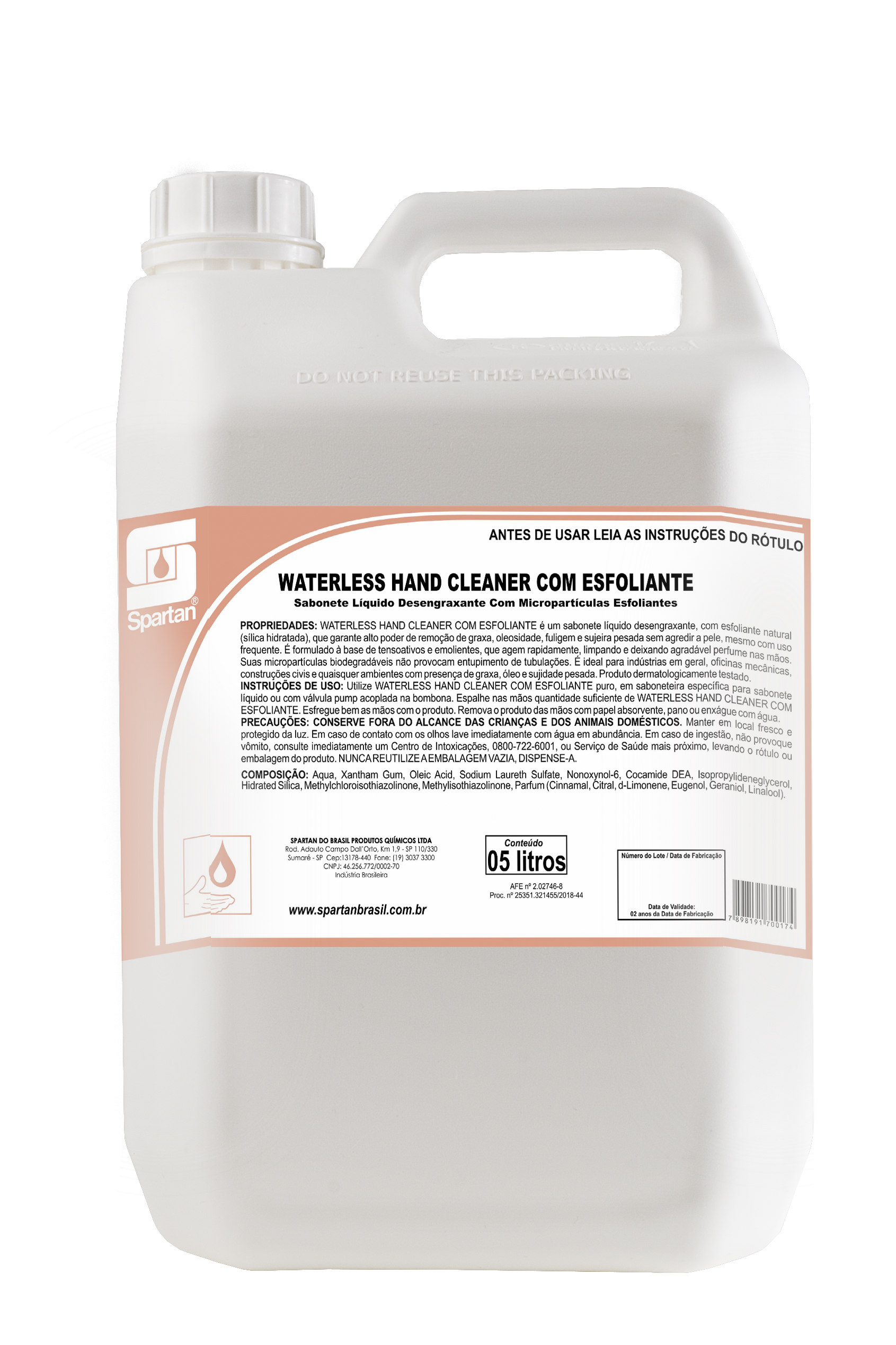 Waterless Hand Cleaner Com Espumação Spartan