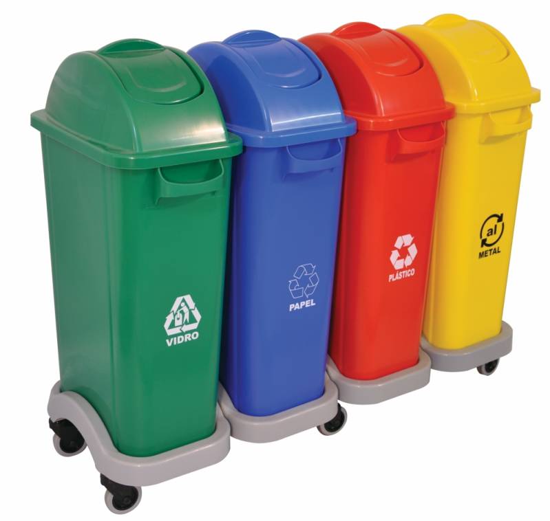 Coletores de Lixo para Coleta Seletiva Preço Vitória - Coletor de Lixo Grande