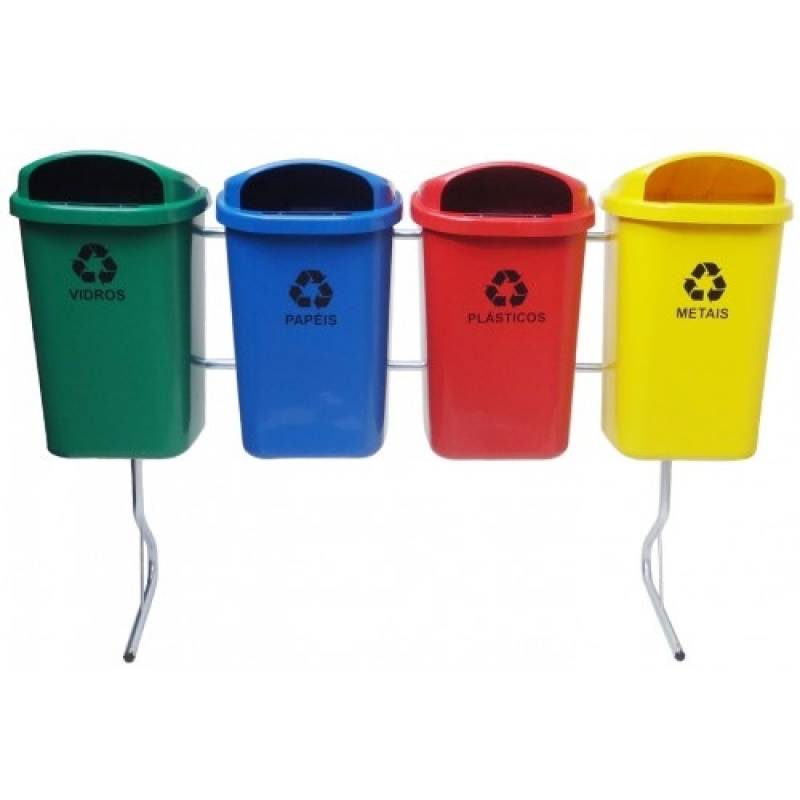 Quanto Custa Lixeira para Coleta Seletiva com Poste Belo Horizonte - Lixeira para Coleta Seletiva de Lixo